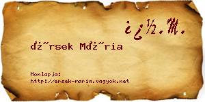 Érsek Mária névjegykártya